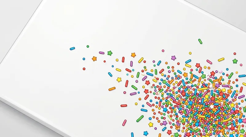 Swirled frosting with rainbow sprinkles, like the sheet cakes of better days